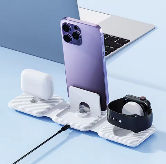 3-in-1 Foldable Magnetic Wireless Charging Station – Fast Charging & Travel-Friendly