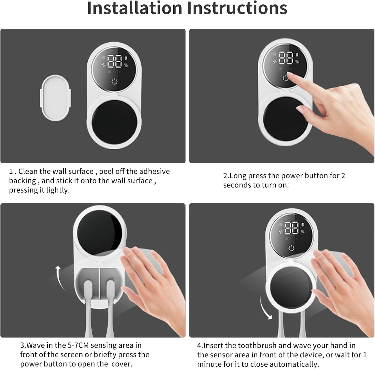 Double Automatic Sensing Toothbrush Box